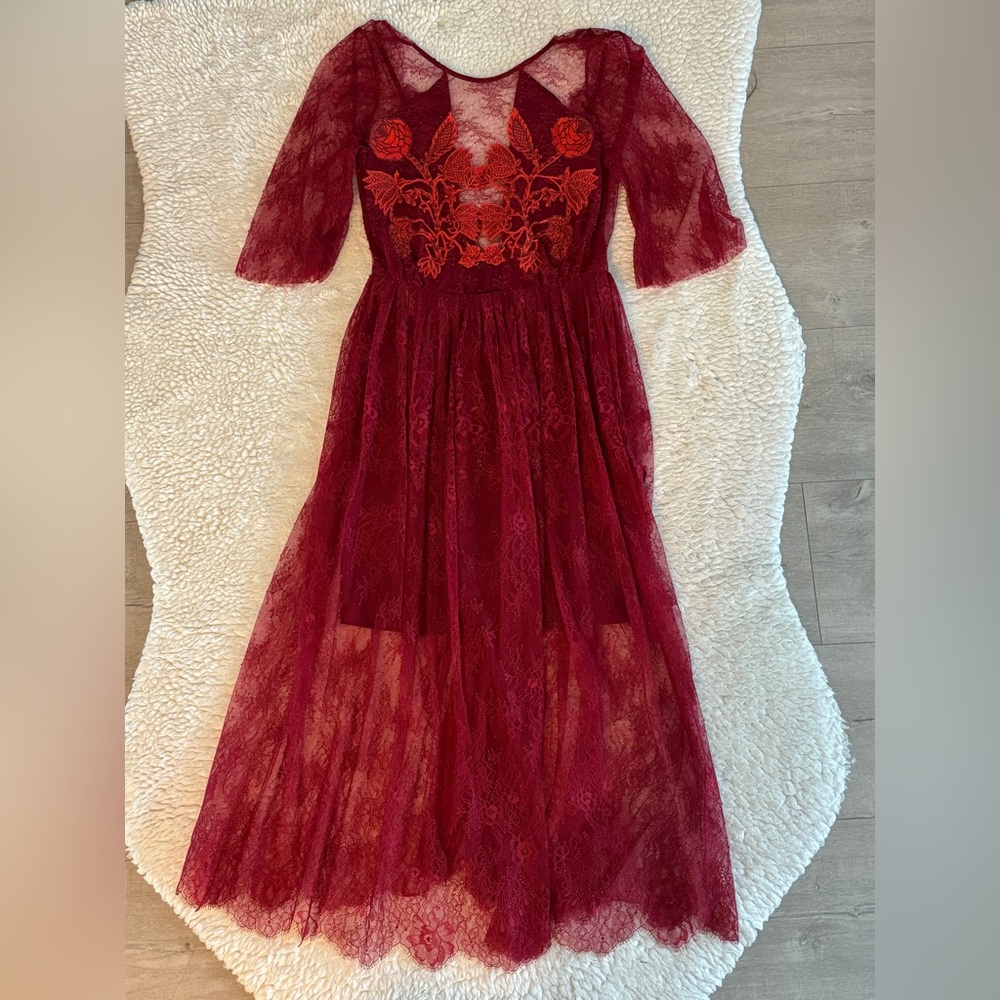 Sandro Red floral dress